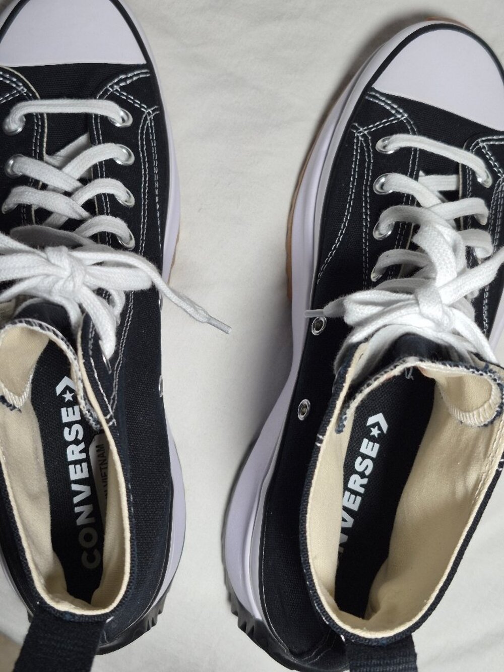 Converse Run Star Hike Black White High Sneakers Shoes 166800C Size M 10 W 11.5 - Picture 7 of 16